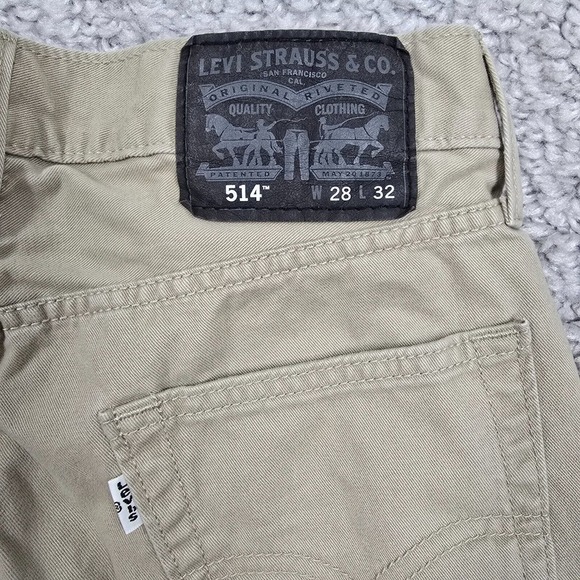 Levis 514 Pants Mens 28x32 Beige Regular Straight Low Rise Twill Office - Picture 8 of 13